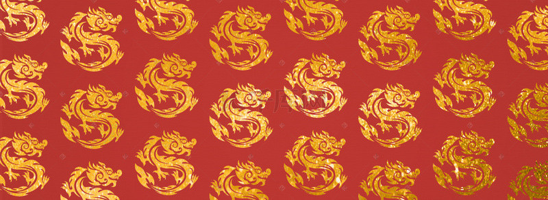 传统烫金背景图片_红色中风风烫金中国龙复古花纹背景