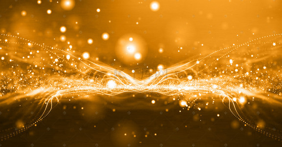 泡泡转场背景图片_金色粒子特效科技背景