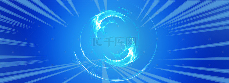 蓝色淘宝科技背景背景图片_扁平几何科技电路电商淘宝banner