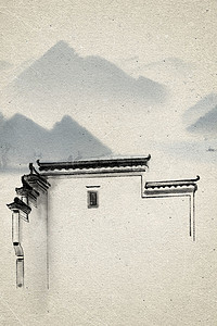 中国风复古庭院背景图片_复古中国风农村小巷