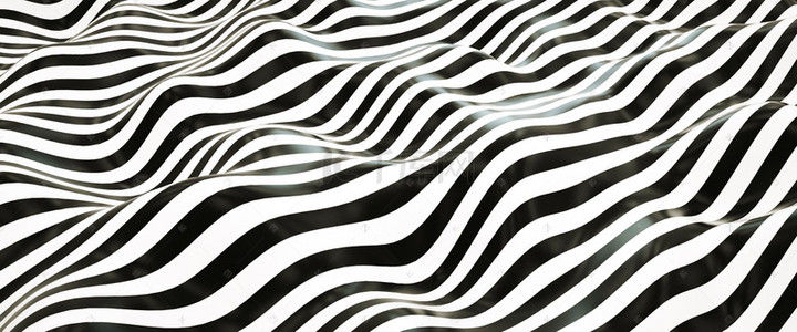 斑马纹理背景图片_C4D黑白波浪条纹背景