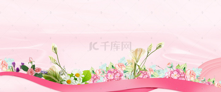 鲜花女神节背景图片_唯美鲜花三八妇女节女神节背景banner