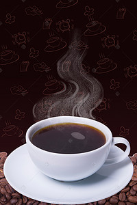 咖啡餐饮背景图片_咖啡黑色文艺餐饮美食海报