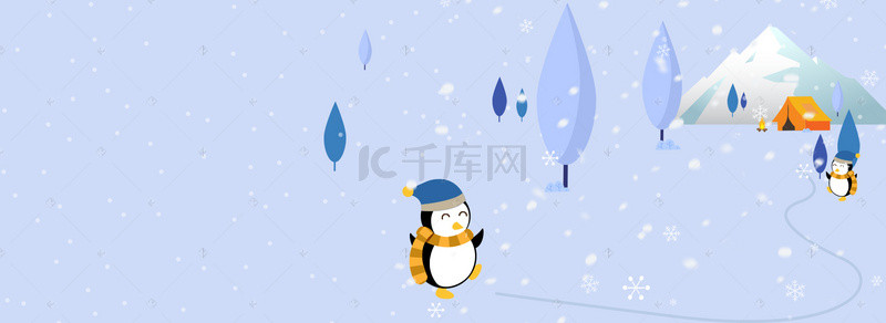 中央空调背景图片_可爱清凉企鹅矢量素材