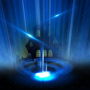 电子科技主图背景背景图片_蓝色科幻城堡家电数码PSD分层主图