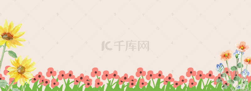 幼儿园小清新花瓣背景海报banner