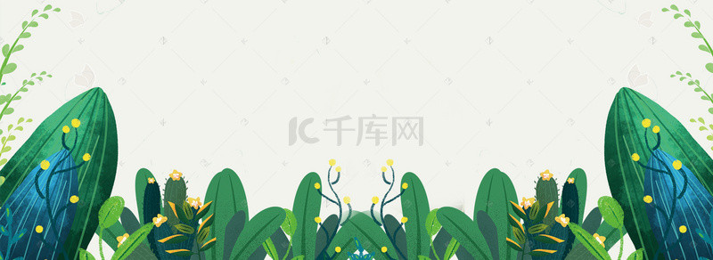 小清新莲花背景图片_小清新文艺手绘海报banner