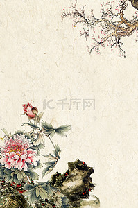 复古中国风工笔画背景素材