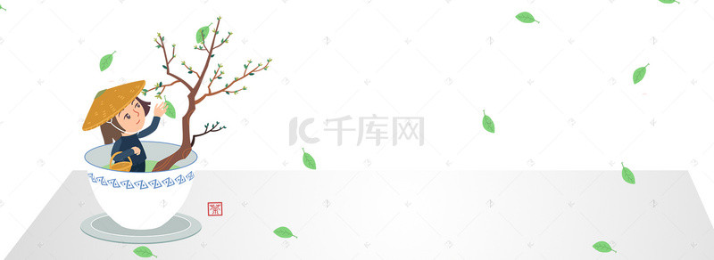 绿茶首页背景图片_淘宝天猫春茶上市首页促销海报banner