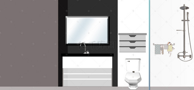 浴室背景图片_盥洗室装修画册图例海报背景