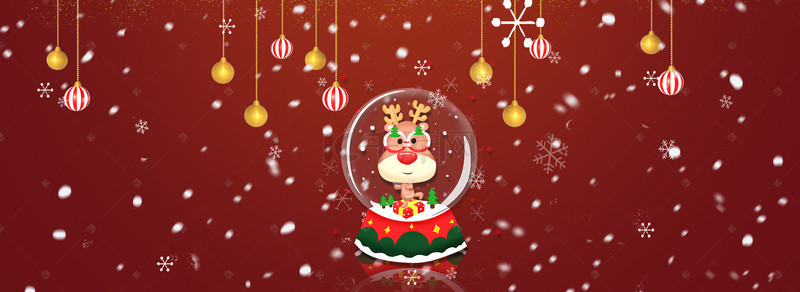 简约圣诞背景背景图片_圣诞节红色卡通平面banner