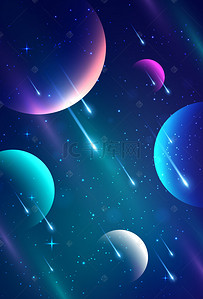 紫色背景星球背景图片_紫色璀璨星空矢量海报背景
