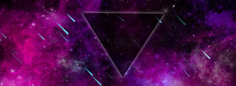 紫色底图背景背景图片_科技几何三角梦幻紫色banner