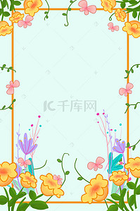小清新背景背景图片_512母亲节小清新花朵边框