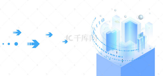 ppt元素背景图片_简约蓝色科技城市背景