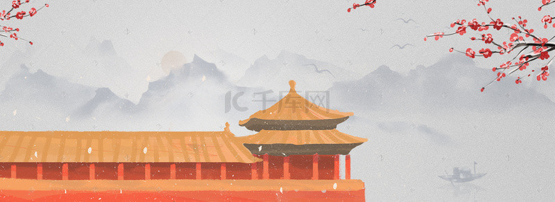 中国建筑古风背景背景图片_古风中国建筑背景banner