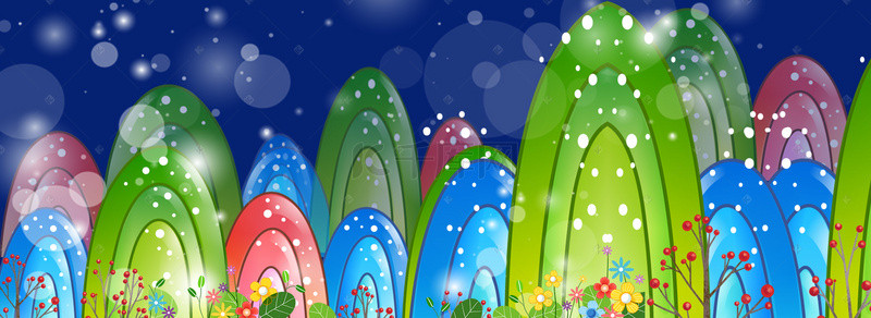 世界森林日背景图片_世界森林日之卡通多彩鲜艳的森林