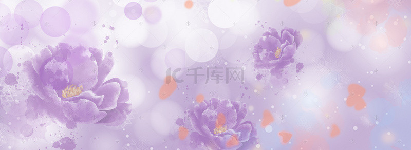 浪漫梦幻花卉情人节banner