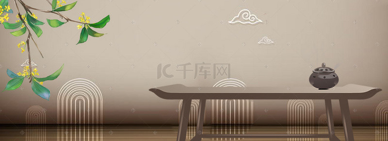 中式庭院素材背景图片_新中式地产高端地产开幕背景模板