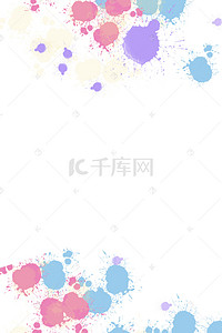 蓝色水墨海报背景背景图片_蓝色水彩花卉海报设计背景
