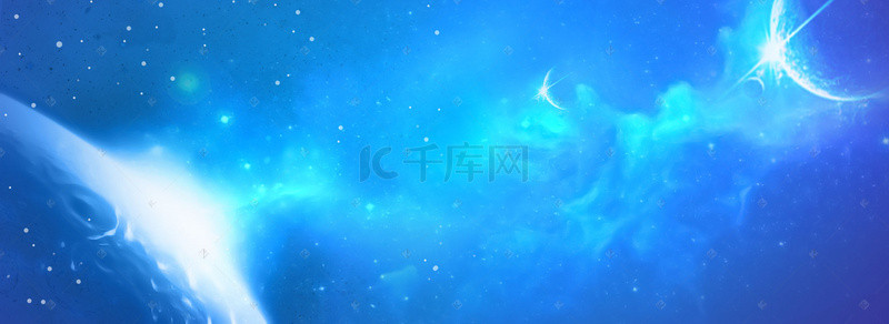 银河星云背景图片_蓝色科技感星云银河星空球体背景