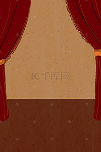 红色幕布舞台背景背景图片_传统文化戏曲表演舞台背景