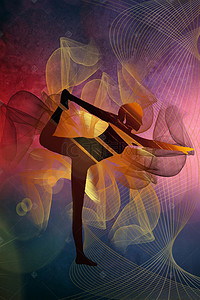 美女瑜伽背景背景图片_瑜伽健身背景海报