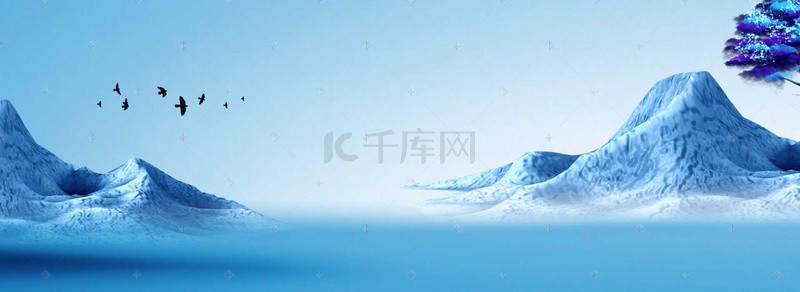 中国风创意水墨画房地产海报背景素材