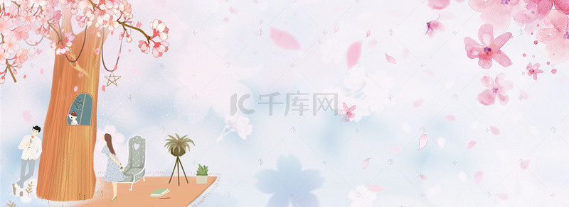 卡通三八妇女节背景图片_小清新浪漫唯美妇女节背景