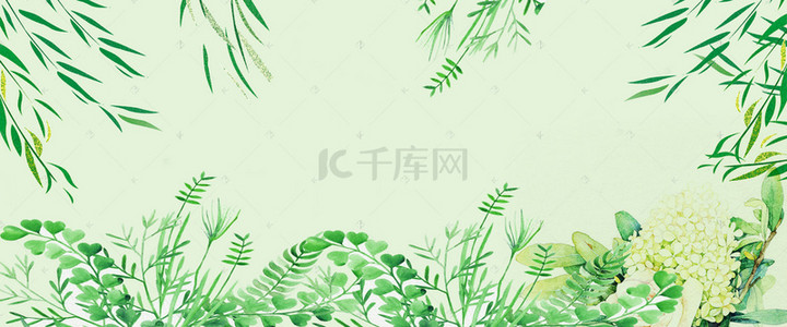 手绘植物背景素材背景图片_唯美小清新春分背景素材