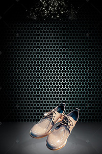 黑色炫酷创意皮鞋海报背景