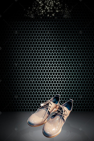纯黑色背景图片_黑色炫酷创意皮鞋海报背景