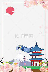 大阪海报背景图片_日本旅游日本印象