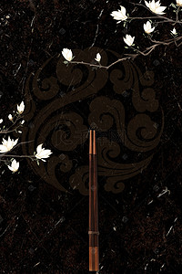 中式筷子黑色古风广告背景