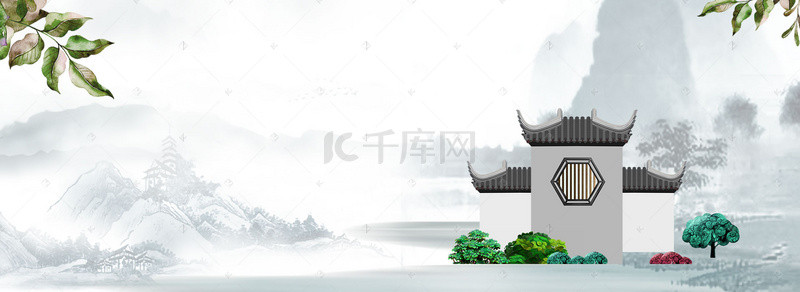 中地产背景图片_中国风中式地产banner