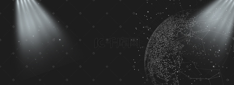 线条黑白背景背景图片_黑白商务科技banner