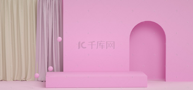 女神节c4d节日海报背景图片_电商C4D促销海报场景banner