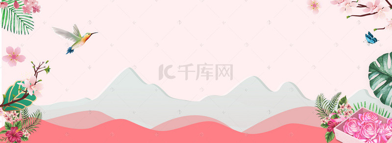 清新唯美粉色花朵背景图片_小清新唯美粉色背景图