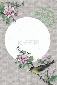 传统中国风工笔画背景图片_中国风古典工笔画复古传统海报