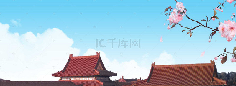 古迹背景图片_古镇中国风banner背景