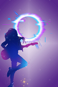嘻哈英文字体背景图片_紫色嘻哈音乐节PSD分层H5