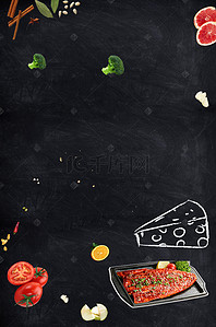 黑板手绘海报背景图片_黑板美食手绘海报清新食品广告背景