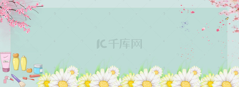 窗户banner背景图片_美妆护肤清新海报banner