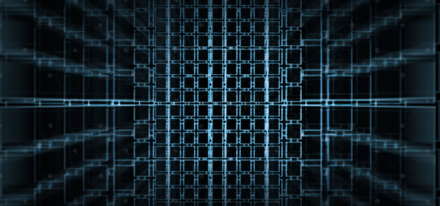 纵深科技背景图片_科技线条蓝色多边形空间纵深背景