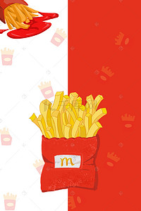 美食薯条背景图片_原创有趣美食薯条宣传推广海报