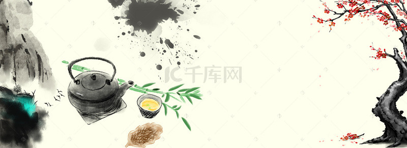 春茶banner背景图片_茶叶文艺大气中国风banner
