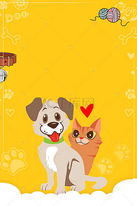 宠物店宣传单背景图片_宠物生活馆开业海报