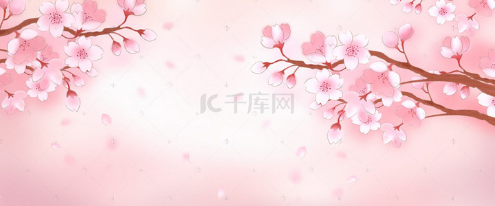 粉色治愈背景图片_唯美浪漫中国风粉色樱花