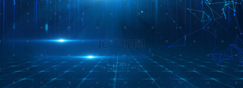 蓝色科技背景封面背景图片_智能科技线条banner