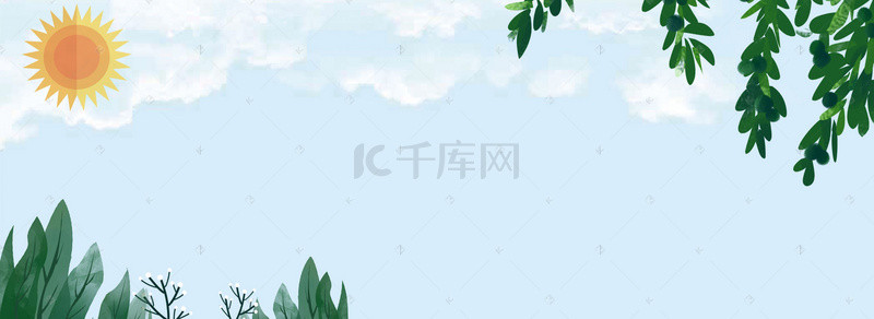 树林小清新背景图片_小清新夏日风景背景